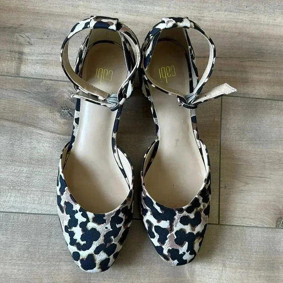 CABI “KIKI” Ankle Strap Leopard Print Shoes Women's Size 9 - Picture 2 of 7